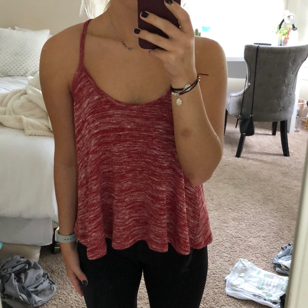 Red knit tank